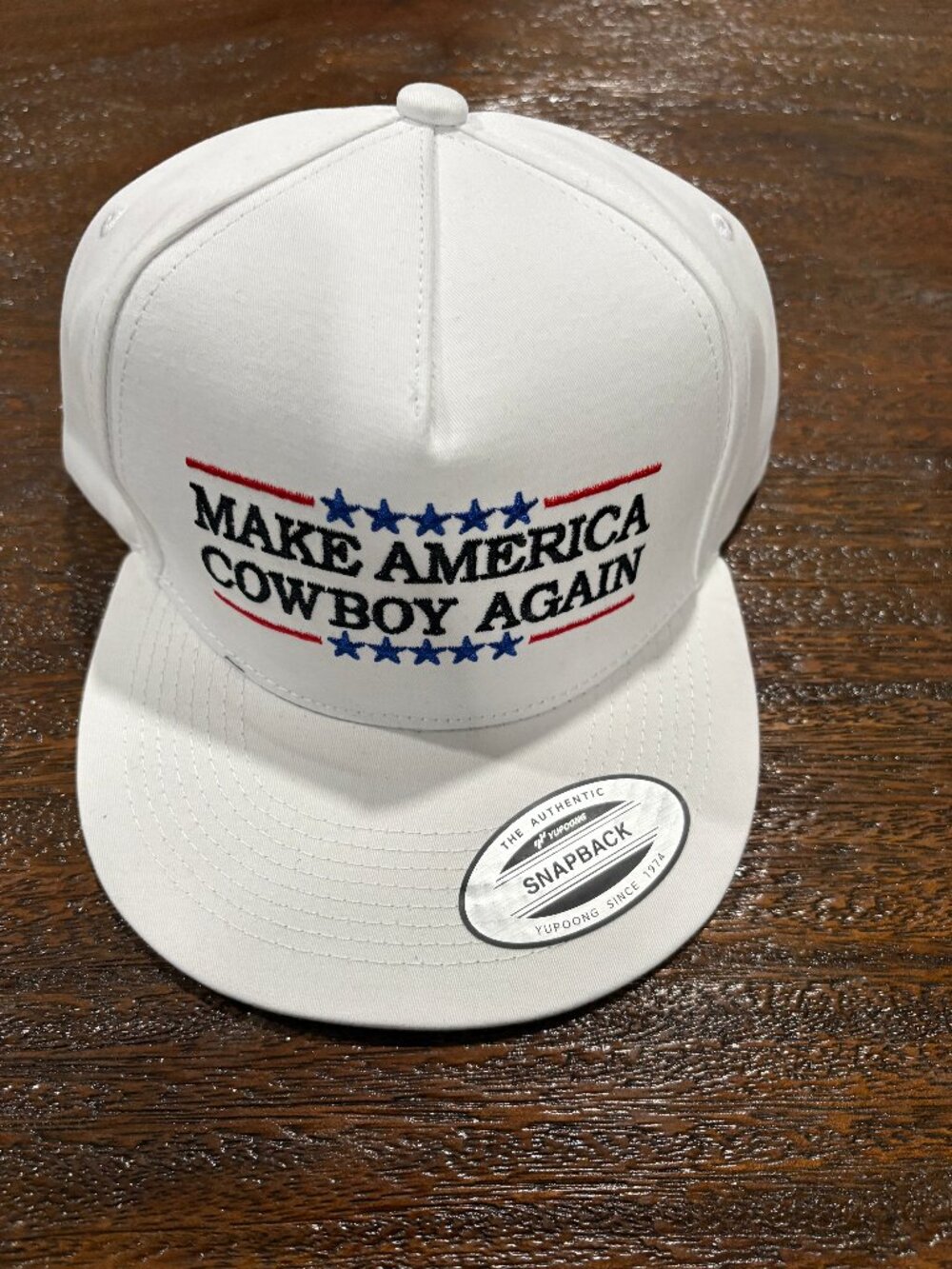 Yupoong Snapback Make America Cowboy Again USA Ball cap hat NEW NWT